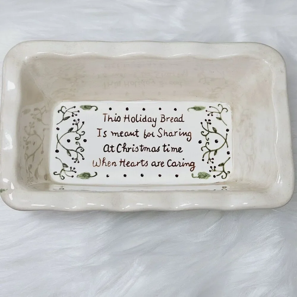 Set of 2 Oven Tara & Grasslands Mini Cake Loaf Baking Dish Christmas Lot Vintage
